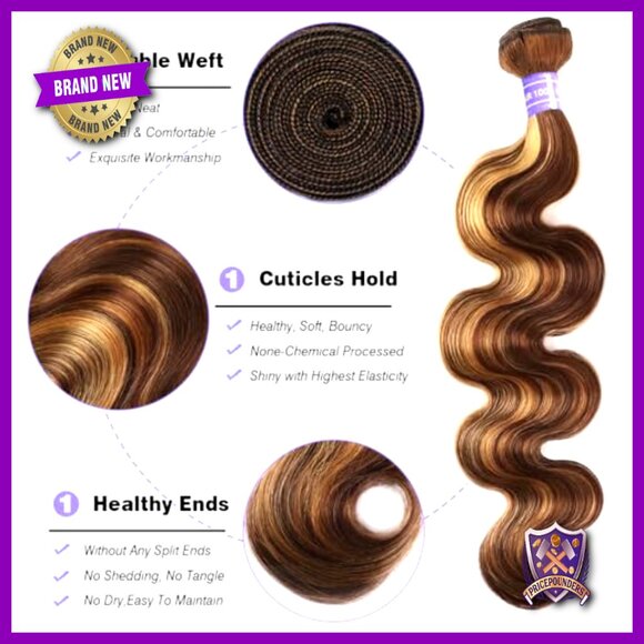 Brazilian Virgin Hair Bundles Body Wave 3 Pack 16 18 20 Inches Sew In Weave main image 6